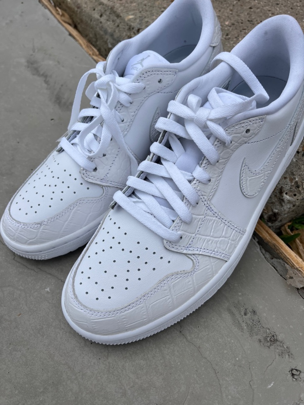 New Nike air Jordan 1 retro golf  dd8315-110 Men’s White Low-Sneakers crocodile